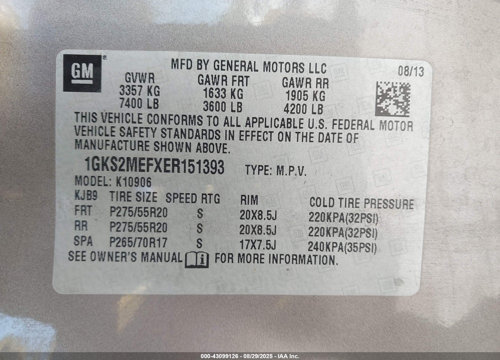 2014 GMC YUKON XL VIN: 1GKS2MEFXER151393