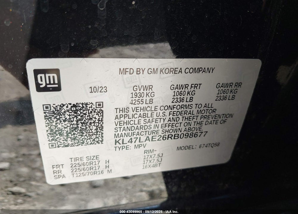 2024 BUICK ENVISTA PREFERRED FWD VIN: KL47LAE26RB098677
