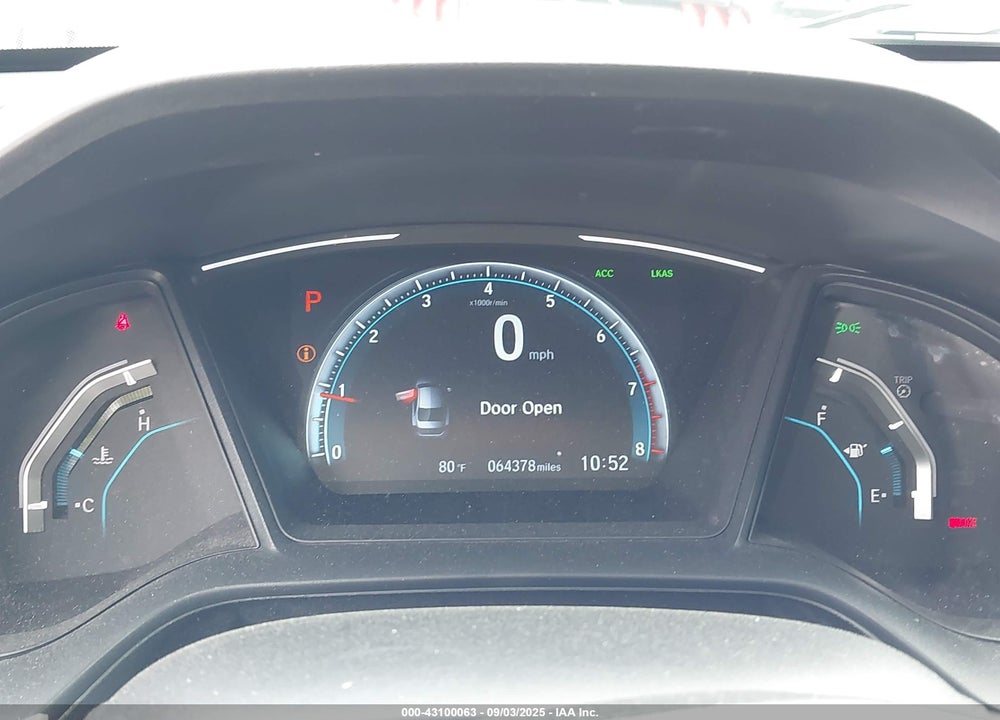 2019 HONDA CIVIC VIN: 19XFC2F61KE018235
