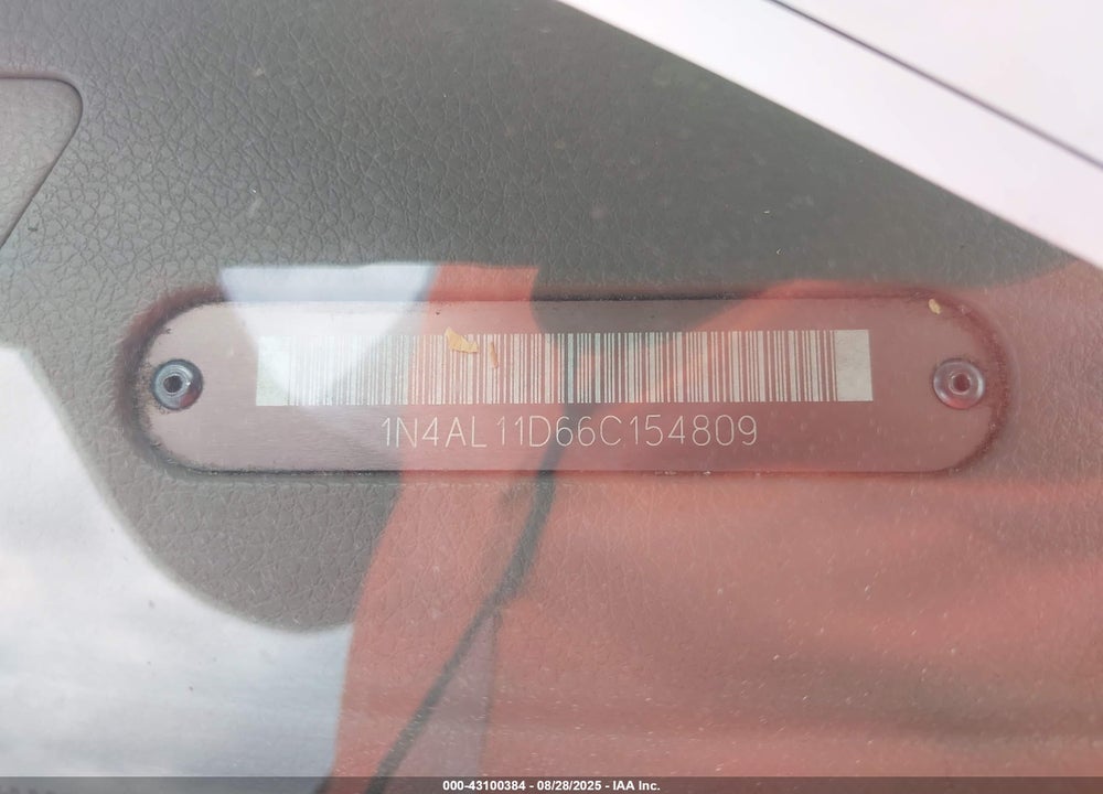 2006 NISSAN ALTIMA 2.5 S VIN: 1N4AL11D66C154809
