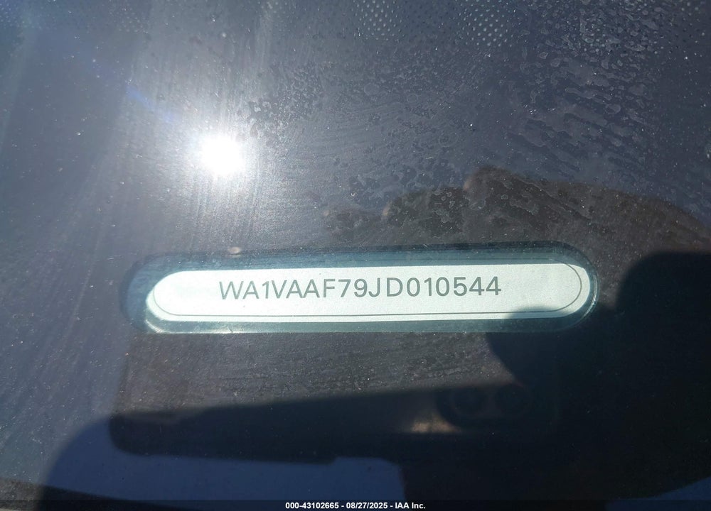 2018 AUDI Q7 3.0T PREMIUM VIN: WA1VAAF79JD010544