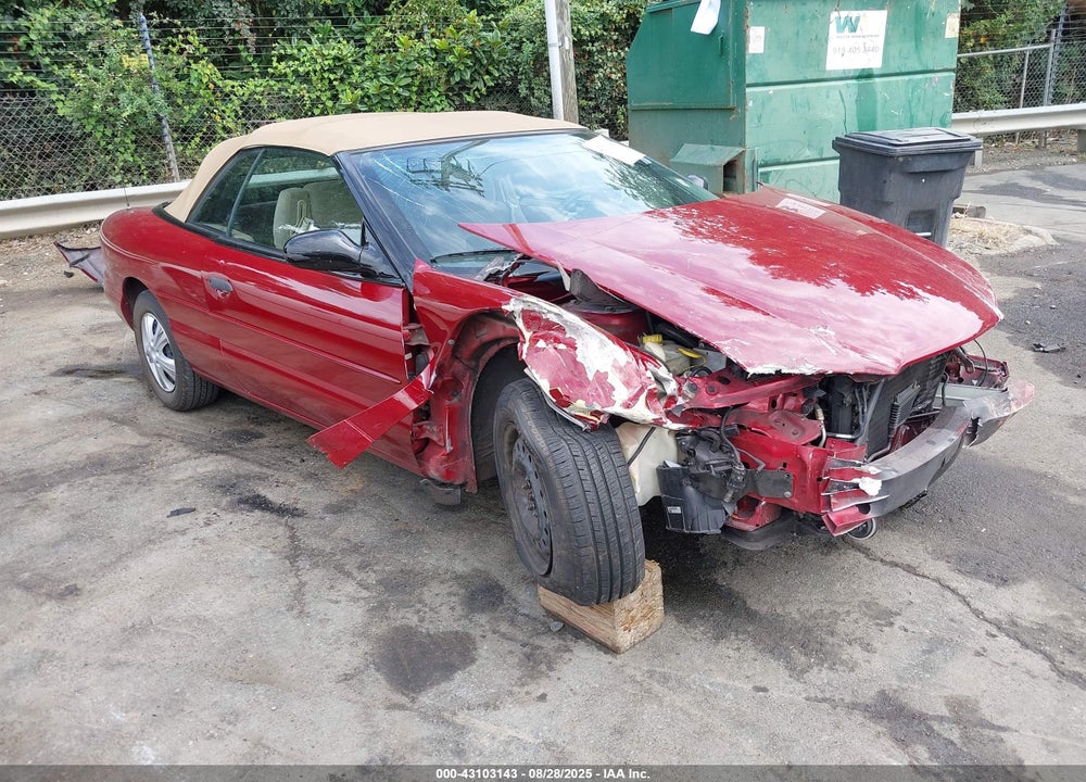 1996 CHRYSLER SEBRING JX VIN: 3C3EL45H8TT278000