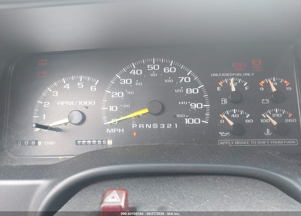 1998 CHEVROLET TAHOE VIN: 3GNEK18R4WG124972
