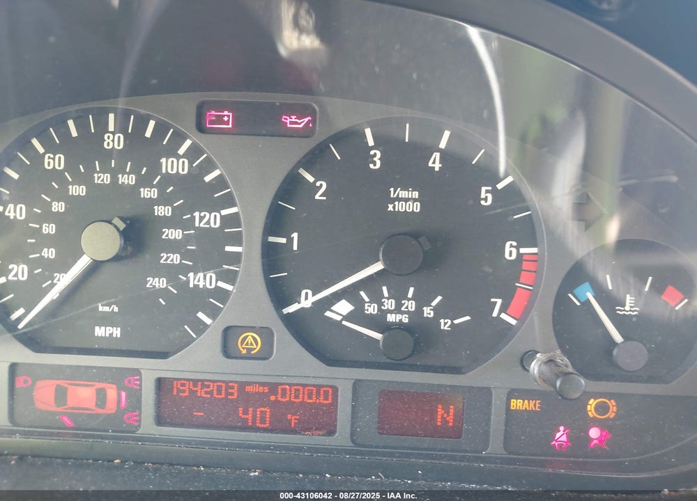 2002 BMW 325I VIN: WBAET37492NG83443