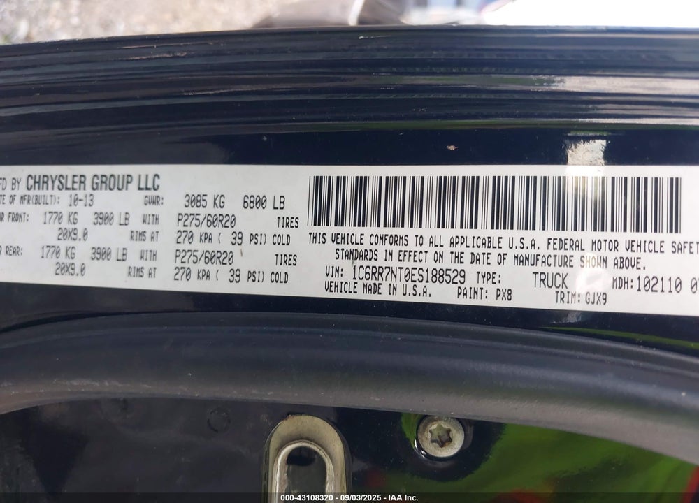 2014 RAM 1500 VIN: 1C6RR7NT0ES188529