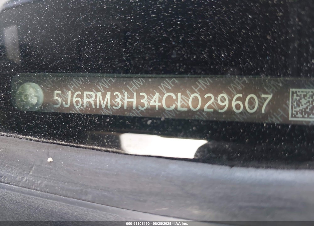 2012 HONDA CR-V VIN: 5J6RM3H34CL029607