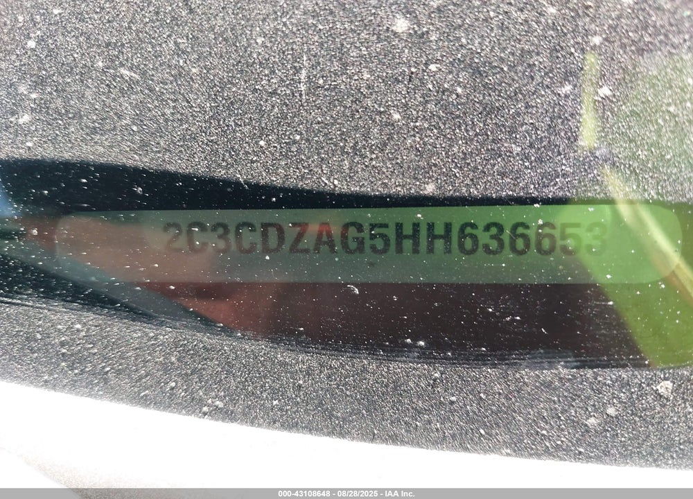 2017 DODGE CHALLENGER VIN: 2C3CDZAG5HH636653