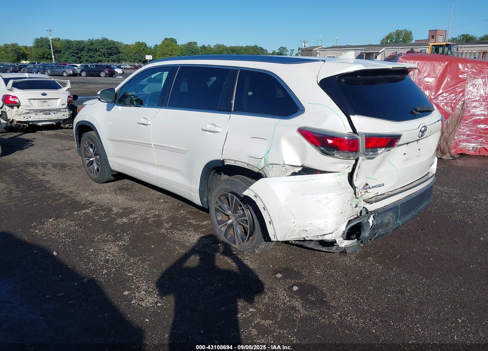 2016 TOYOTA HIGHLANDER VIN: 5TDJKRFH8GS253123