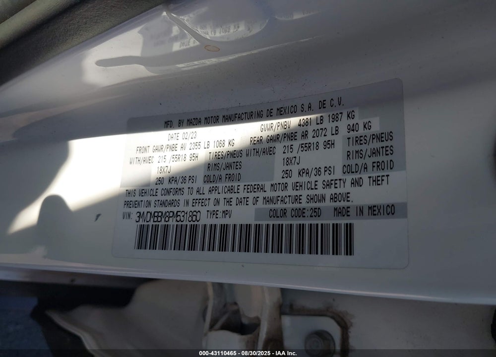2023 MAZDA CX-30 2.5 S SELECT VIN: 3MVDMBBM8PM531860