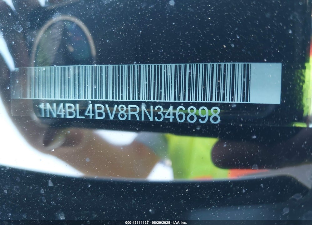 2024 NISSAN ALTIMA S FWD VIN: 1N4BL4BV8RN346898