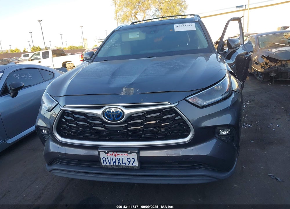 2021 TOYOTA HIGHLANDER HYBRID XLE VIN: 5TDGARAH6MS008658