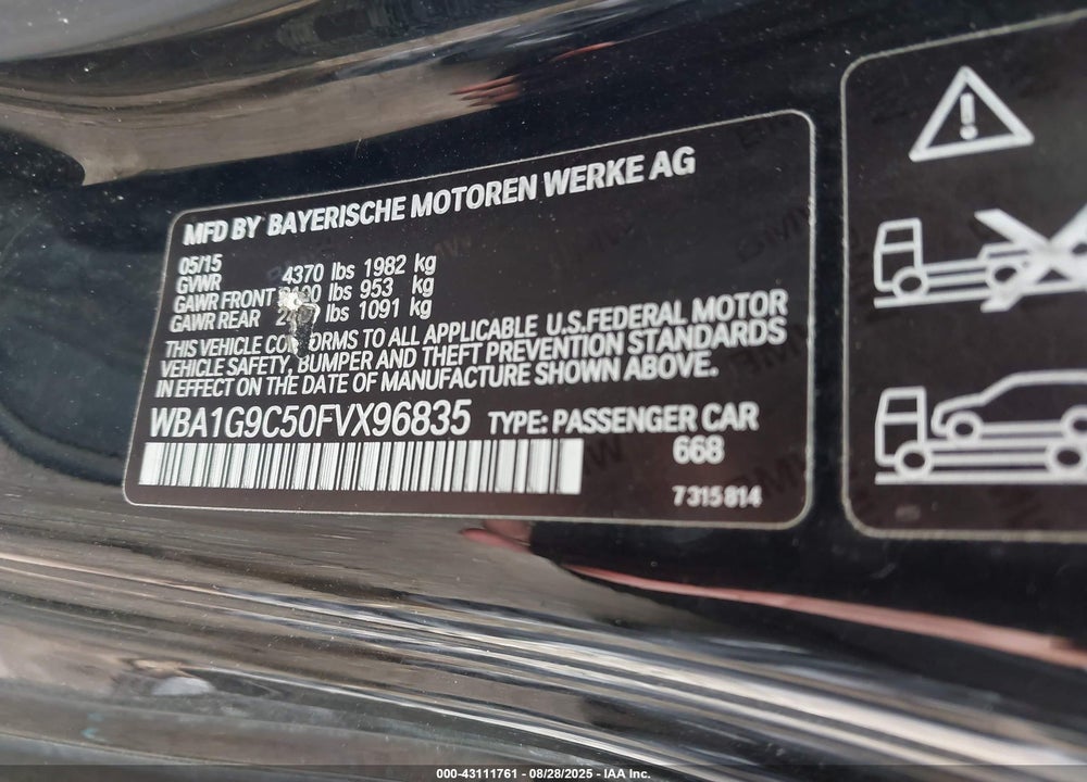 2015 BMW 228I VIN: WBA1G9C50FVX96835