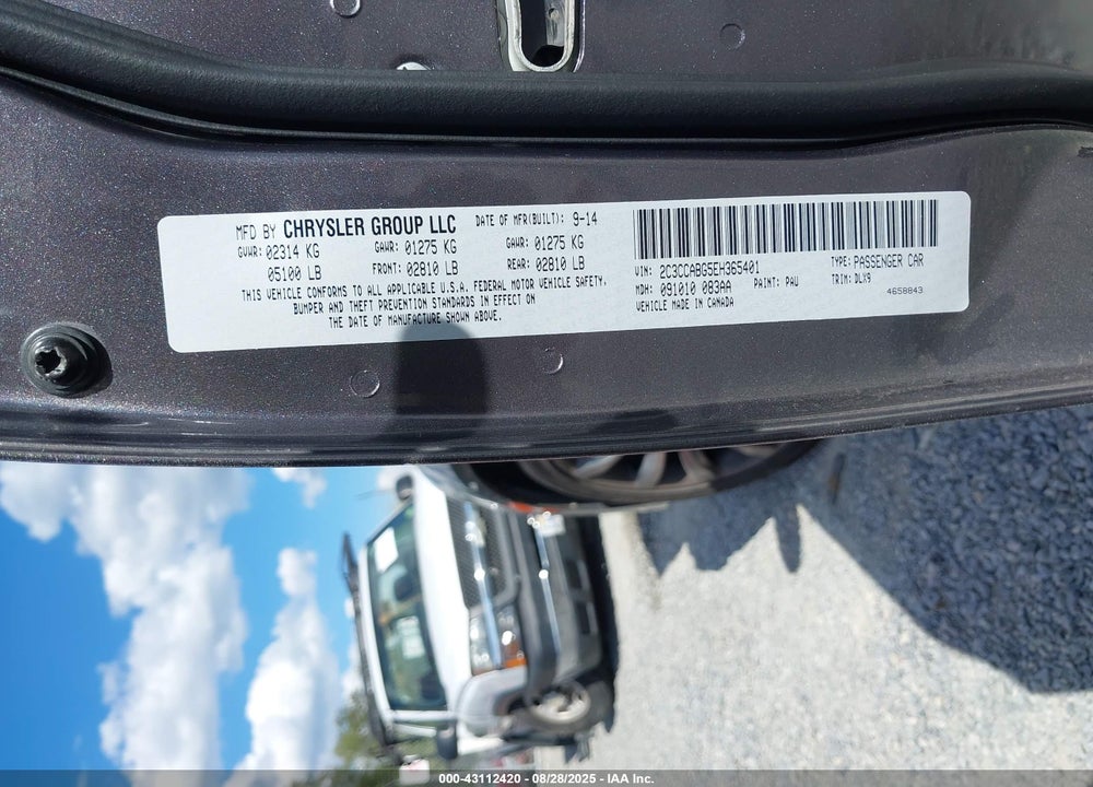 2014 CHRYSLER 300 VIN: 2C3CCABG5EH365401