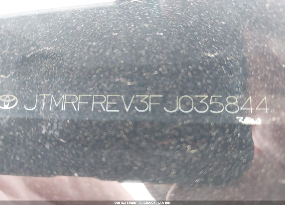 2015 TOYOTA RAV4 VIN: JTMRFREV3FJ035844