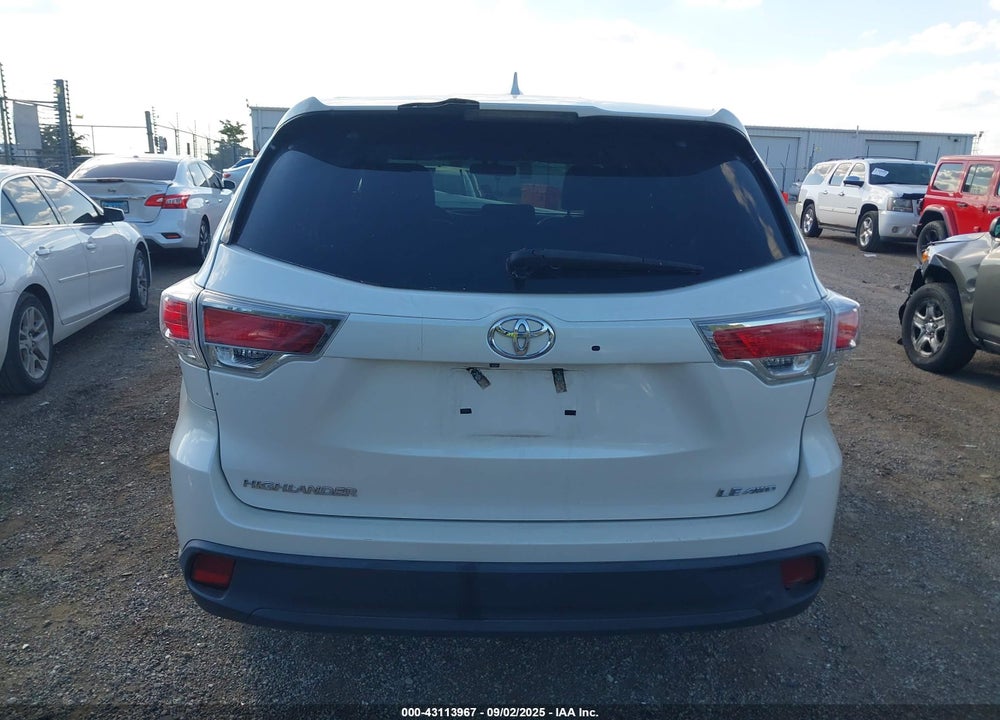 2016 TOYOTA HIGHLANDER LE PLUS V6 VIN: 5TDBKRFH0GS258398