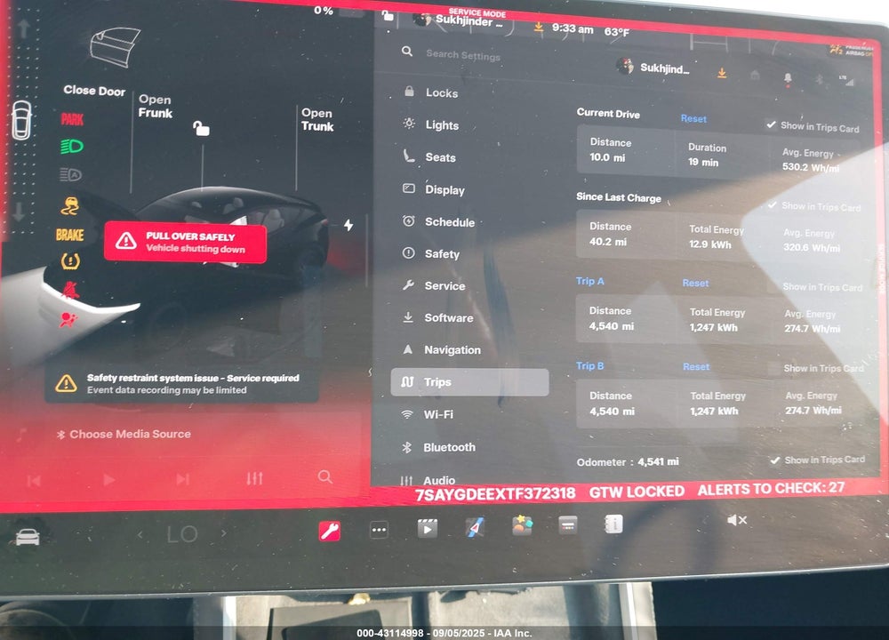 2026 TESLA MODEL Y LONG RANGE DUAL MOTOR ALL-WHEEL DRIVE/LONG RANGE LAUNCH SERIES VIN: 7SAYGDEEXTF372318
