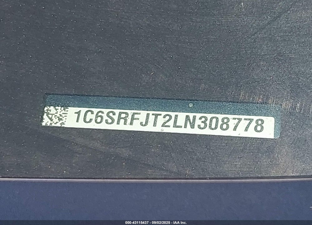 2020 RAM 1500 VIN: 1C6SRFJT2LN308778