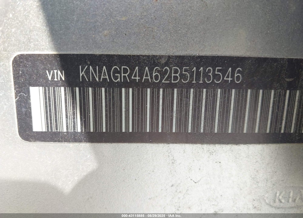 2011 KIA OPTIMA VIN: KNAGR4A62B5113546