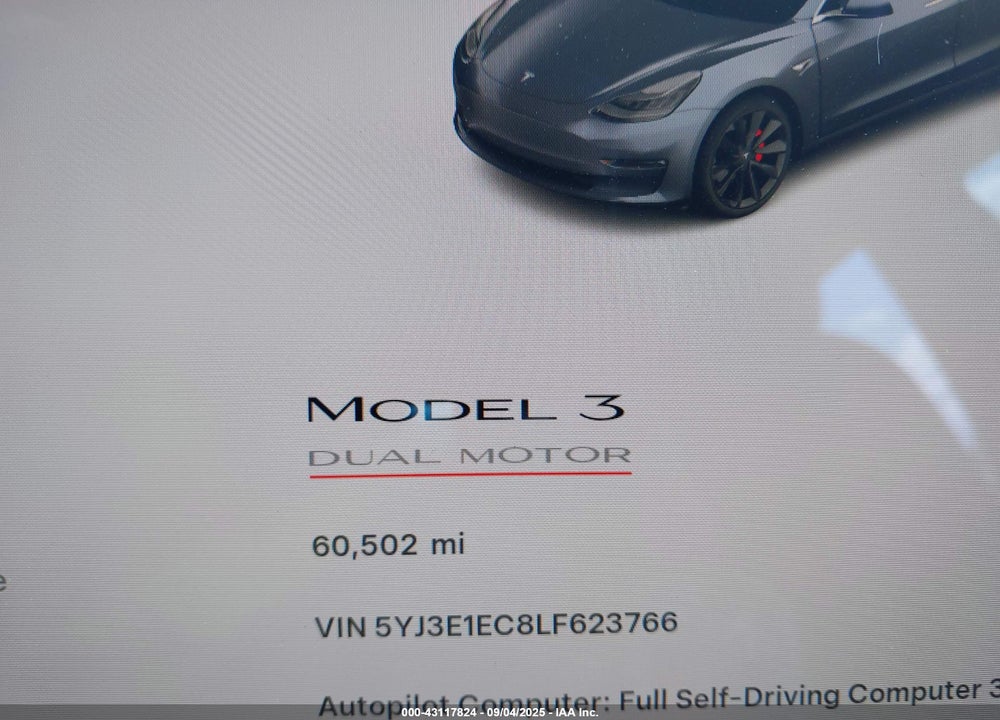 2020 TESLA MODEL 3 VIN: 5YJ3E1EC8LF623766