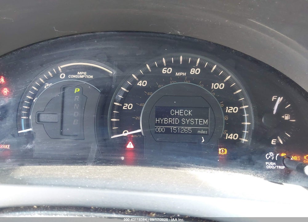 2009 TOYOTA CAMRY HYBRID VIN: 4T1BB46K09U083157