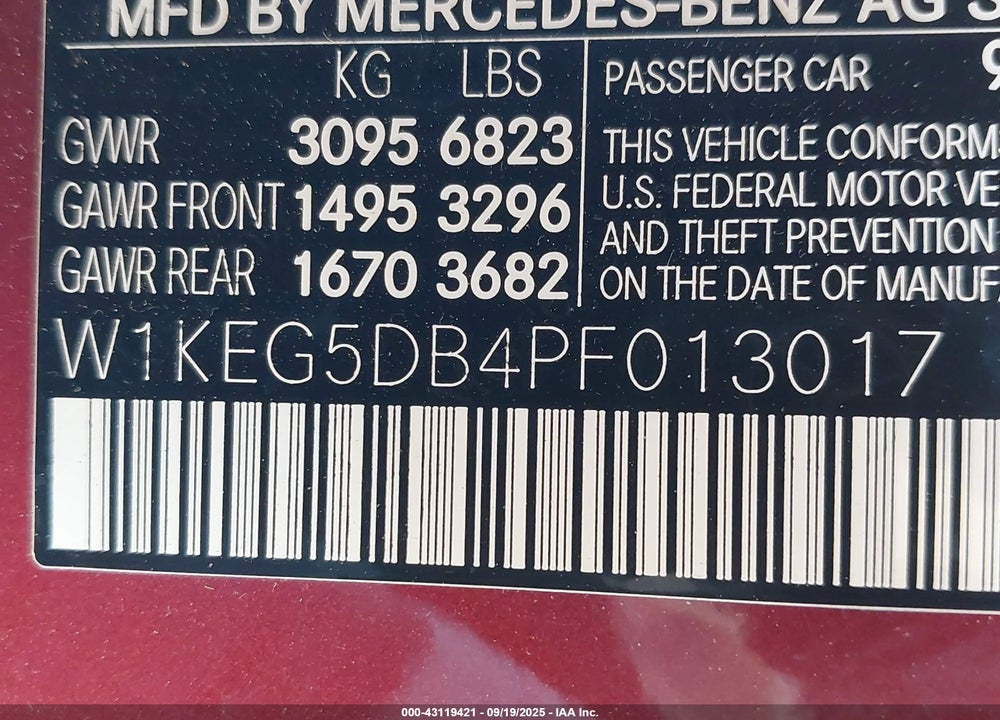 2023 MERCEDES-BENZ AMG EQE 4MATIC VIN: W1KEG5DB4PF013017