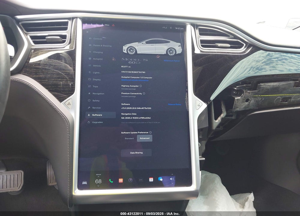 2016 TESLA MODEL S VIN: 5YJSA1E28GF150780