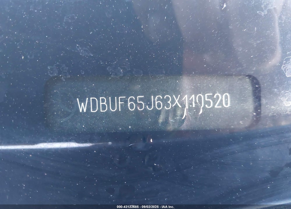 2003 MERCEDES-BENZ E 320 VIN: WDBUF65J63X110520