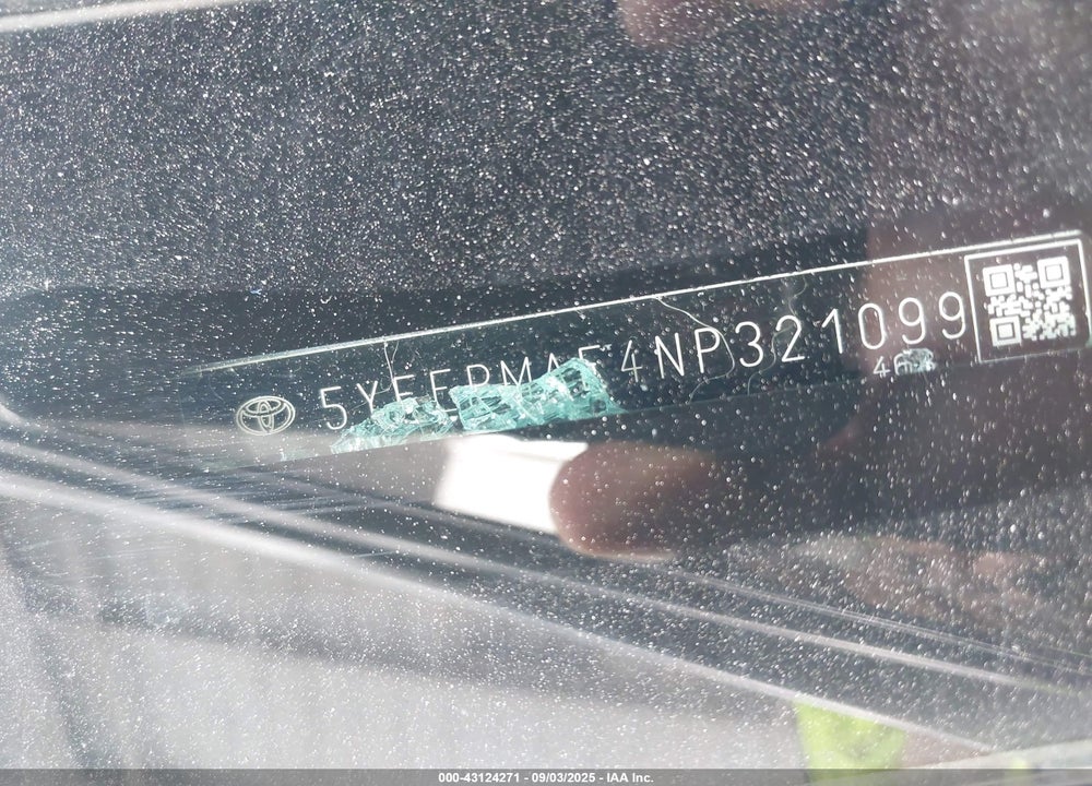 2022 TOYOTA COROLLA VIN: 5YFEPMAE4NP321099