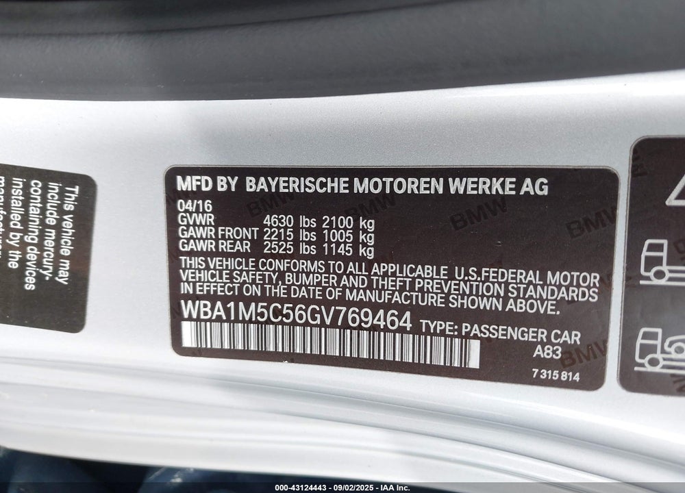 2016 BMW M235I VIN: WBA1M5C56GV769464