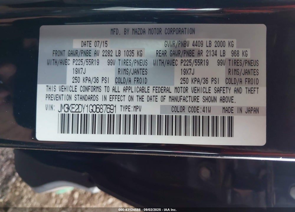 2016 MAZDA CX-5 VIN: JM3KE2DY1G0687691