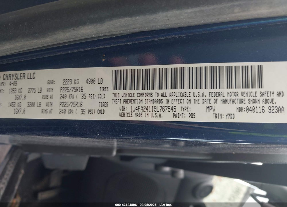 2009 JEEP WRANGLER / VIN: 1J4FA24119L767545
