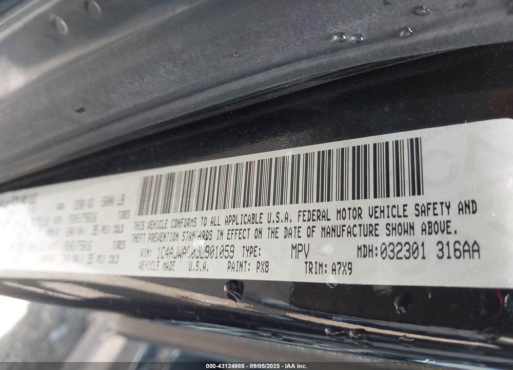 2018 JEEP WRANGLER / VIN: 1C4AJWAG0JL901059