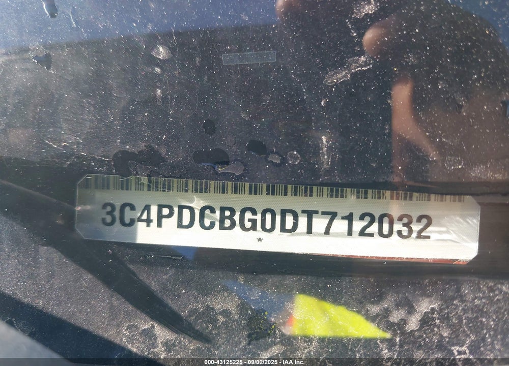 2013 DODGE JOURNEY VIN: 3C4PDCBG0DT712032
