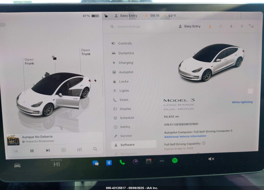 2022 TESLA MODEL 3 VIN: 5YJ3E1EB0NF211691