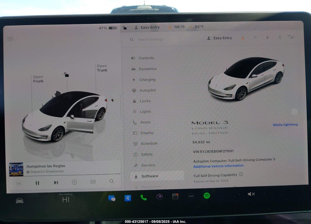 2022 TESLA MODEL 3 VIN: 5YJ3E1EB0NF211691