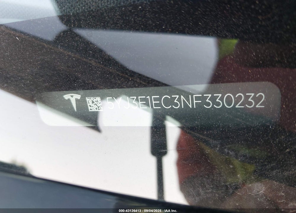 2022 TESLA MODEL 3 PERFORMANCE DUAL MOTOR ALL-WHEEL DRIVE VIN: 5YJ3E1EC3NF330232
