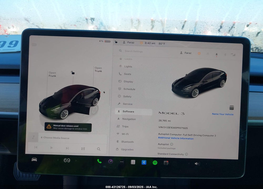 2023 TESLA MODEL 3 REAR-WHEEL DRIVE VIN: 5YJ3E1EA5PF671925