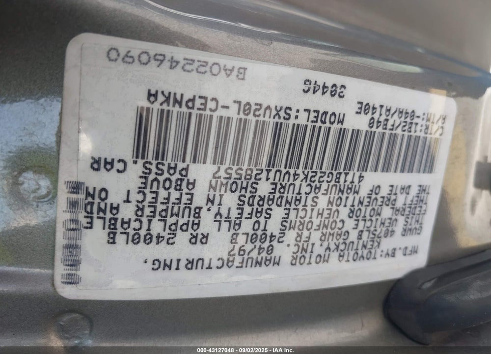 1997 TOYOTA CAMRY LE VIN: 4T1BG22K4VU128557