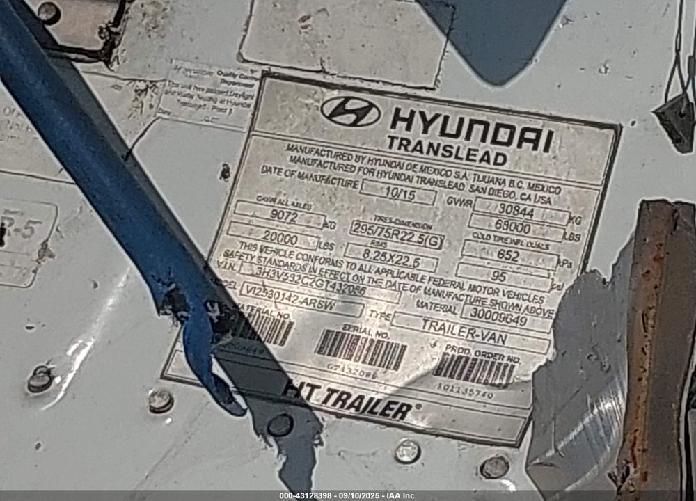 2016 HYUNDAI TRANSLEAD INC VIN: 3H3V532C2GT432086