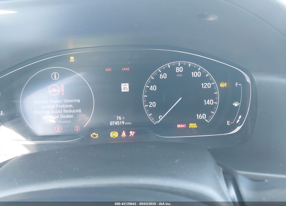 2019 HONDA ACCORD VIN: 1HGCV1F56KA002681