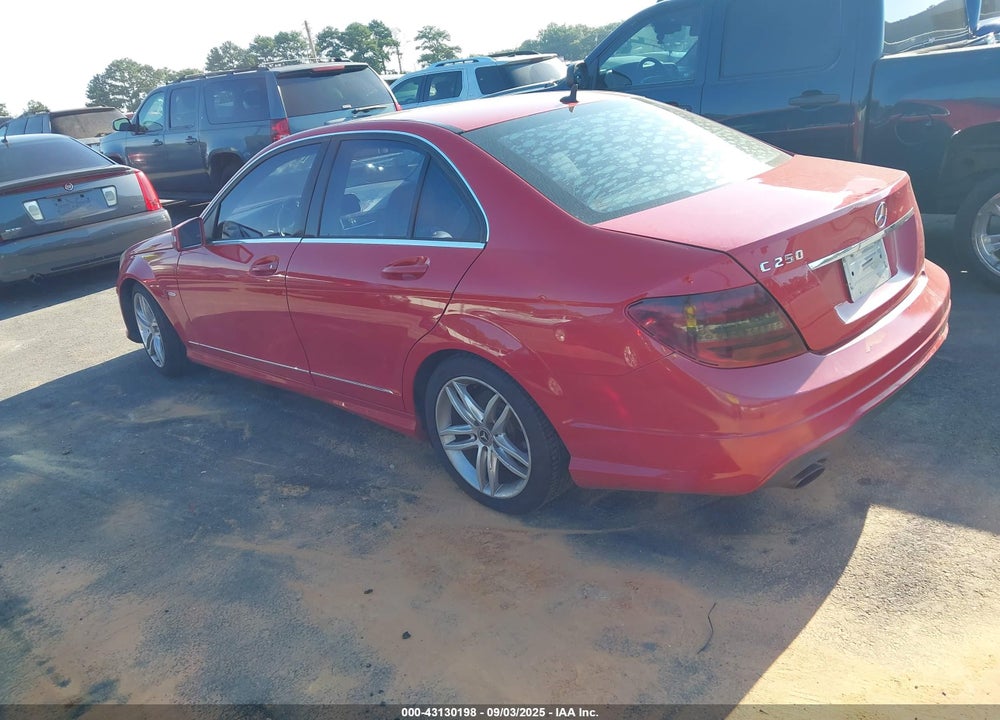 2012 MERCEDES-BENZ C CLASS VIN: WDDGF4HBXCR233397
