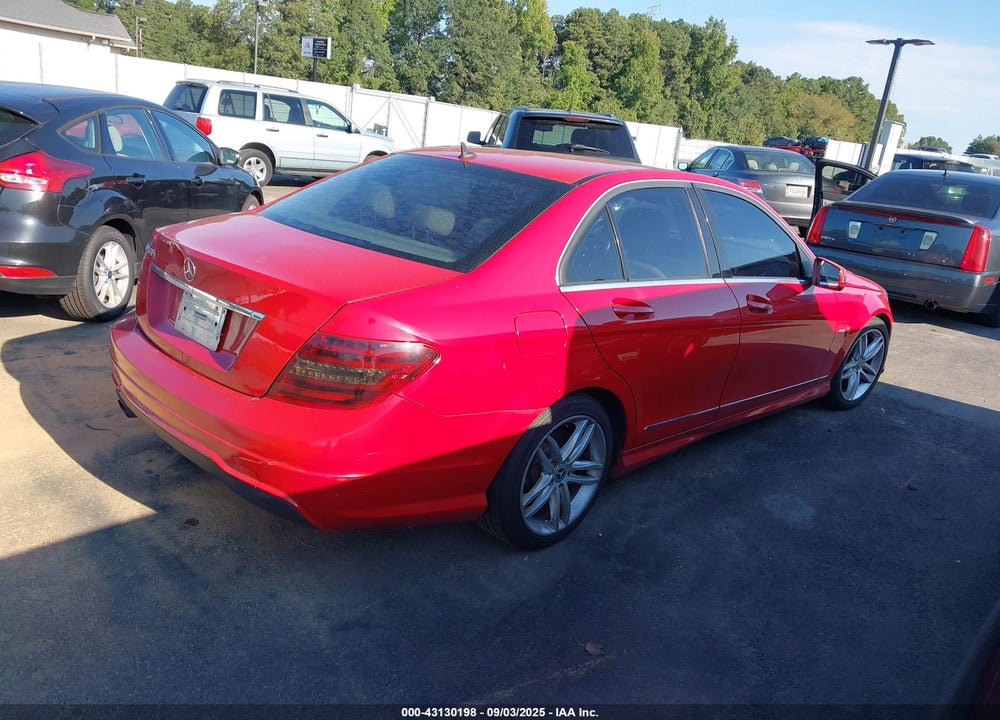 2012 MERCEDES-BENZ C CLASS VIN: WDDGF4HBXCR233397