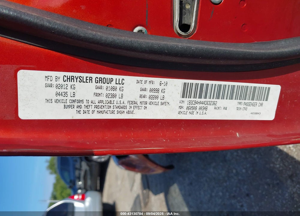 2010 DODGE CALIBER VIN: 1B3CB4HA4AD632362