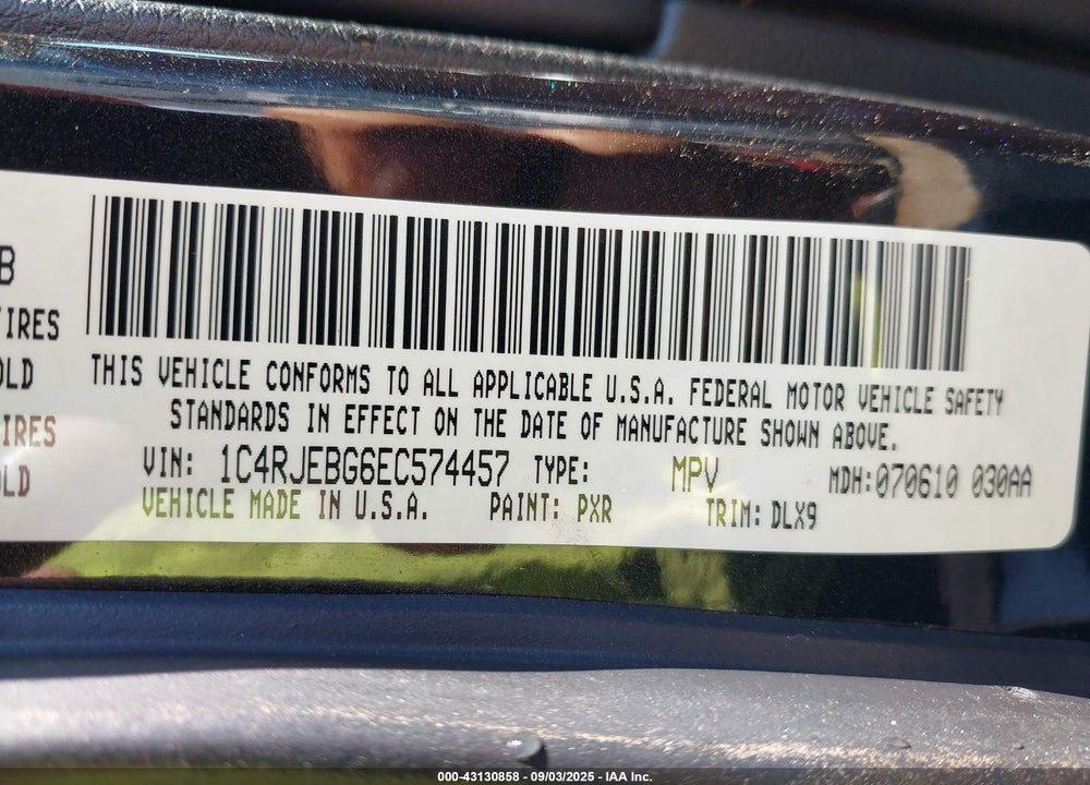 2014 JEEP GRAND CHEROKEE VIN: 1C4RJEBG6EC574457