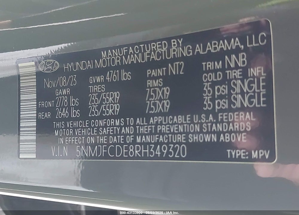 2024 HYUNDAI TUCSON SEL VIN: 5NMJFCDE8RH349320