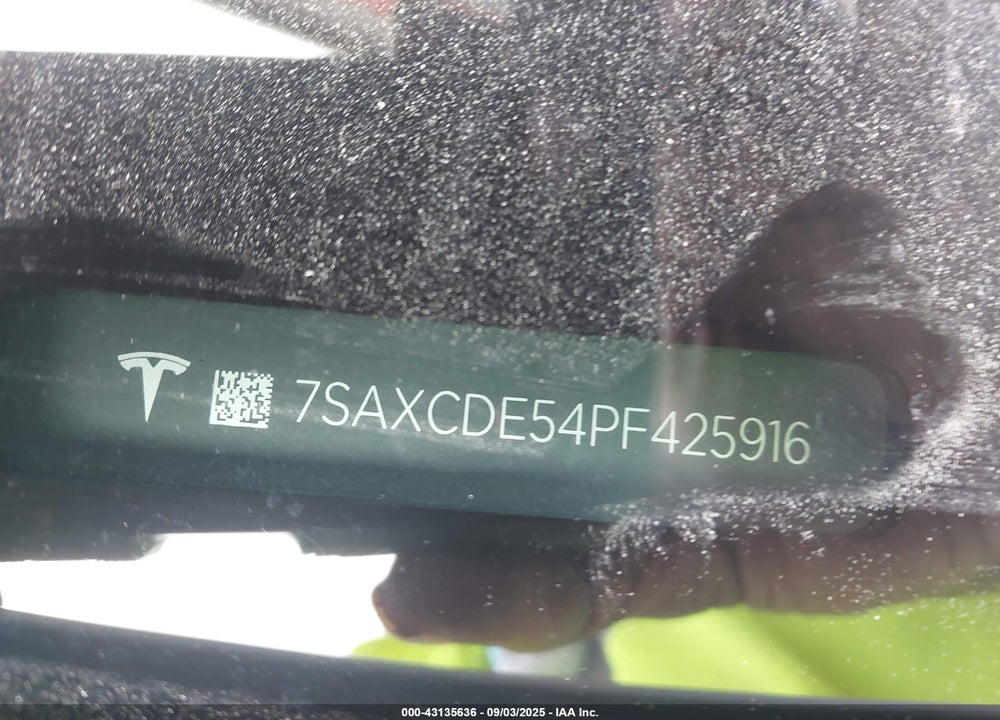 2023 TESLA MODEL X VIN: 7SAXCDE54PF425916