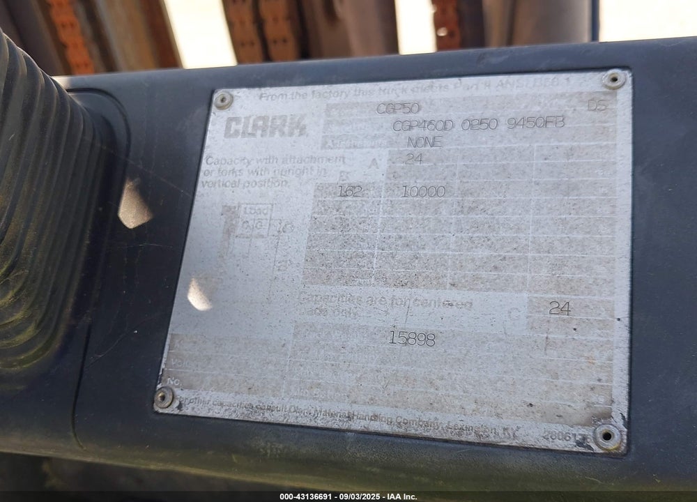 1995 CLARK CGP50 VIN: CGD460D025C9450FB