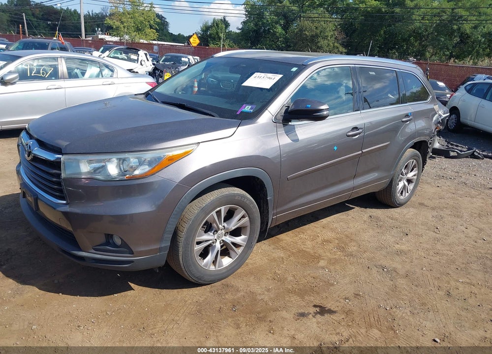 2015 TOYOTA HIGHLANDER VIN: 5TDJKRFH5FS163216
