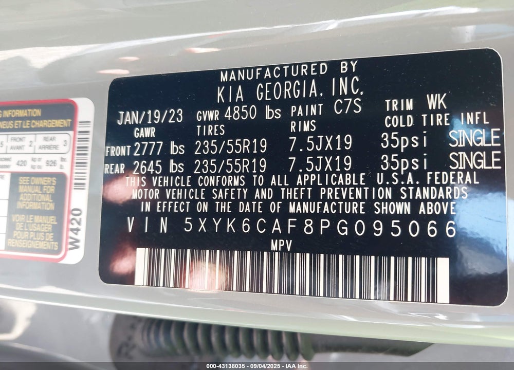 2023 KIA SPORTAGE VIN: 5XYK6CAF8PG095066