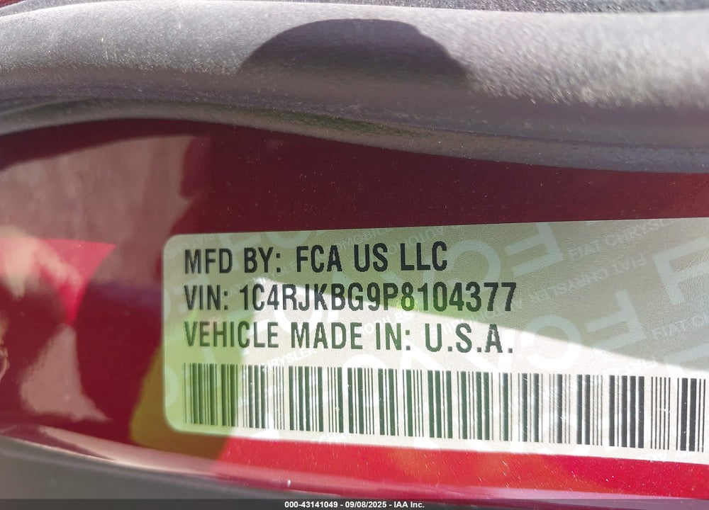 2023 JEEP GRAND CHEROKEE L VIN: 1C4RJKBG9P8104377